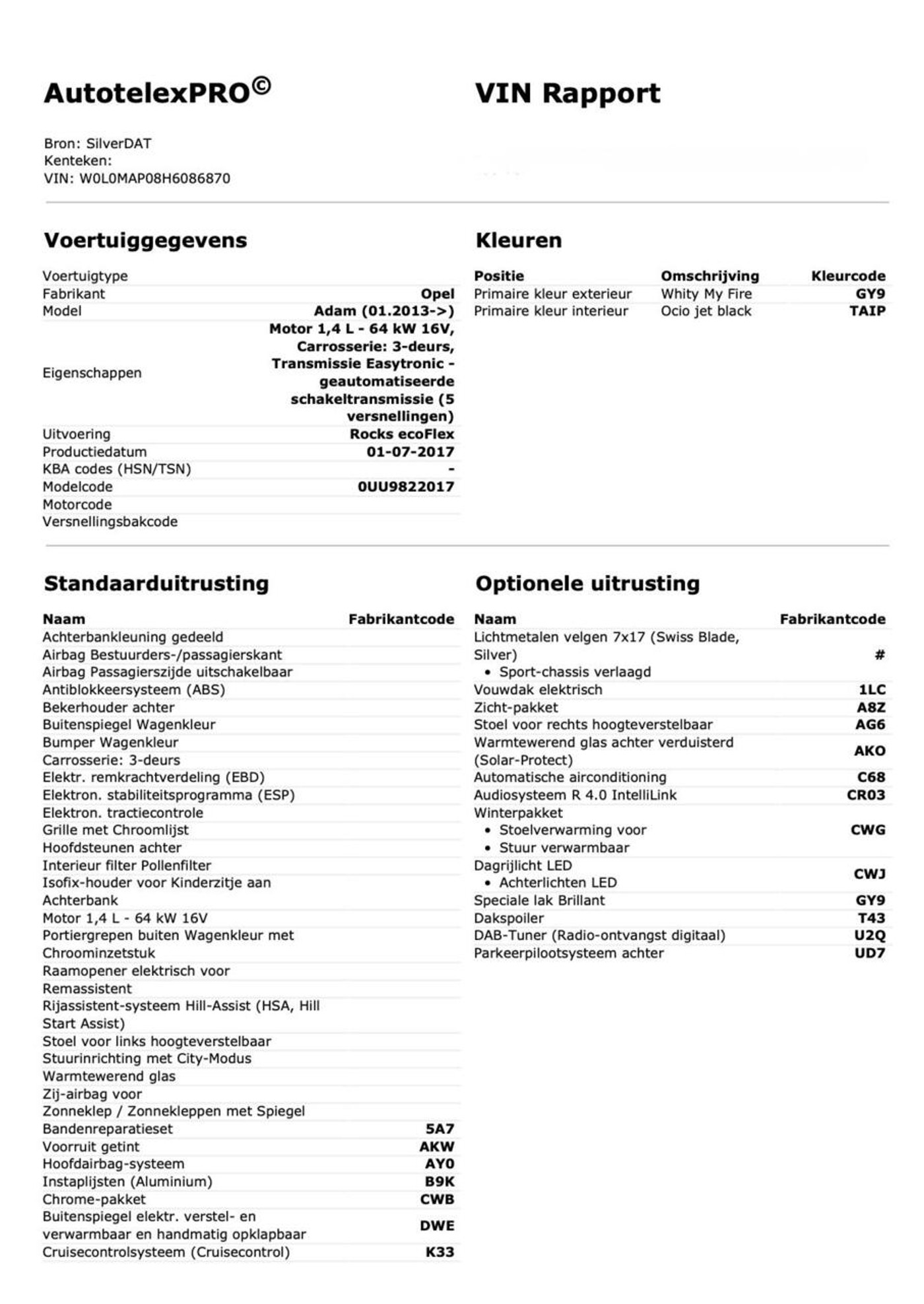 Foto van Opel Adam