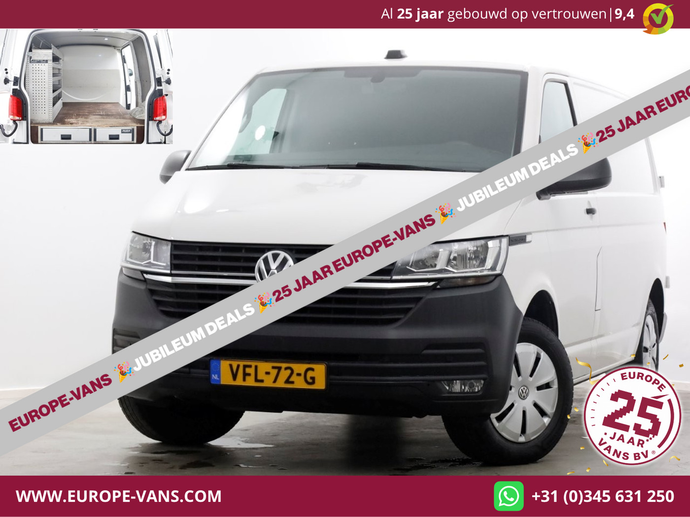 Volkswagen Transporter T6.1 2.0 TDI 110pk L1H1 Comfortline Airco/Navi/Camera/Inrichting 04-2020 2020 - voorkant