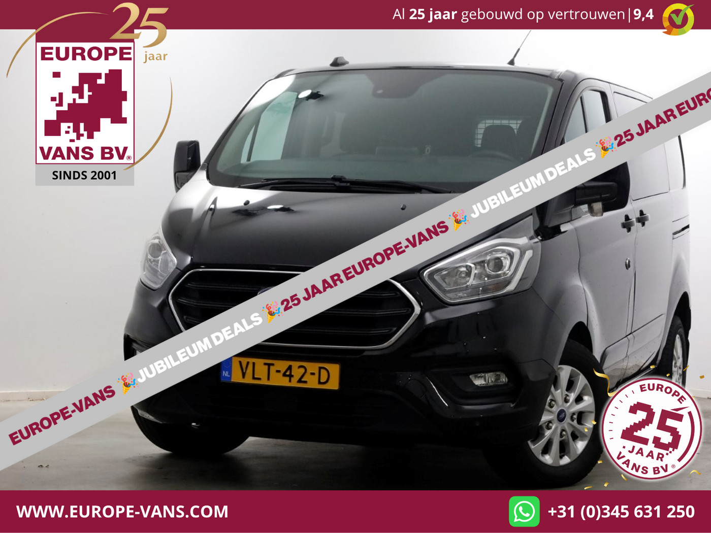 Ford Transit Custom 2.0 TDCI 130pk L1H1 Automaat D.C. Limited Airco/Navi/2x Schuifdeur 10-2021 2021 - voorkant