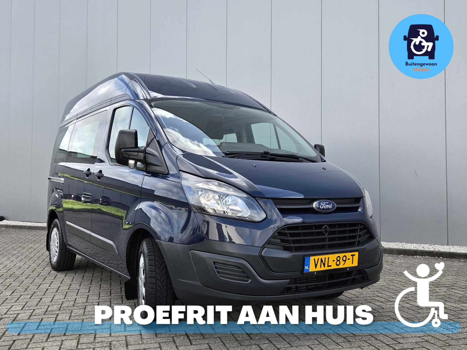 Ford Transit 2.2 TDCI L1H2| Rolstoelbus | Meerijder Voorin | Lage Kmstand 2015 - voorkant