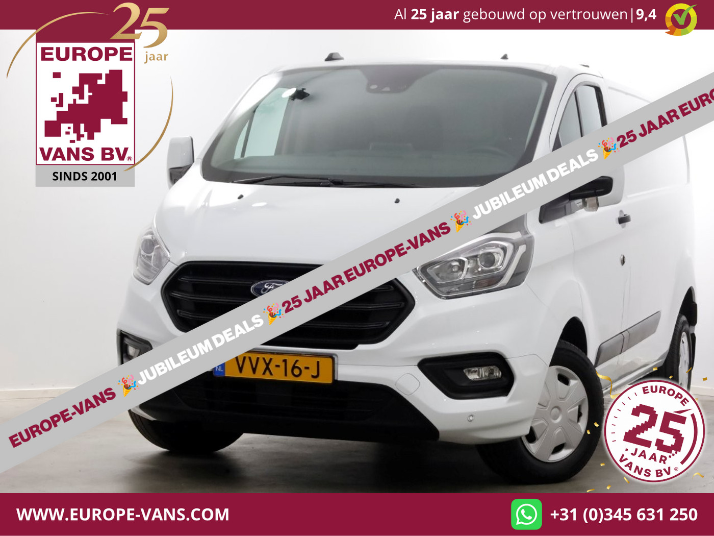 Ford Transit Custom 2.0 TDCI 130pk L2H1 Trend Airco/Navi/Camera Trekhaak 2800kg 07-2023 2023 - voorkant