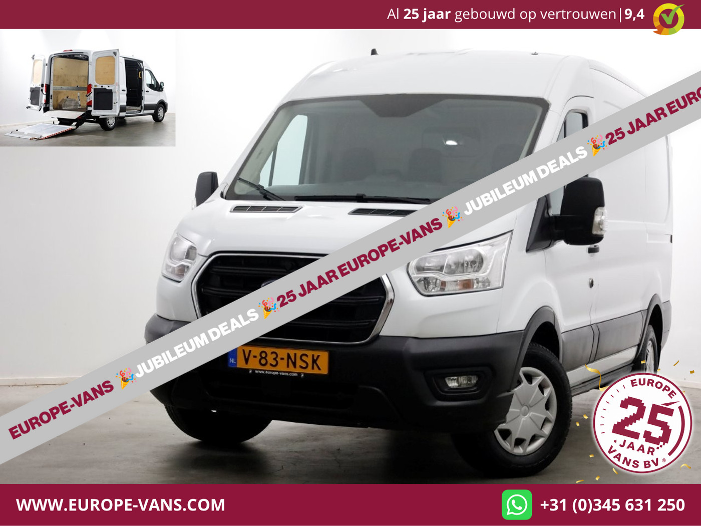 Ford Transit 350 2.0 TDCI 130pk L2H2 Trend Airco Easy Acces Laadklep 500kg 03-2022 2022 - voorkant