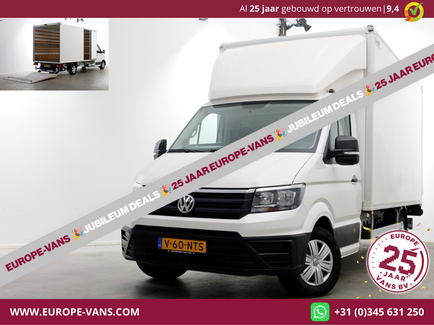 Volkswagen Crafter 35 2.0 TDI 177pk E6 Bakwagen met bovensluiter laadklep L445cm/Trekhaak 3000kg 05-2019 2019 - voorkant