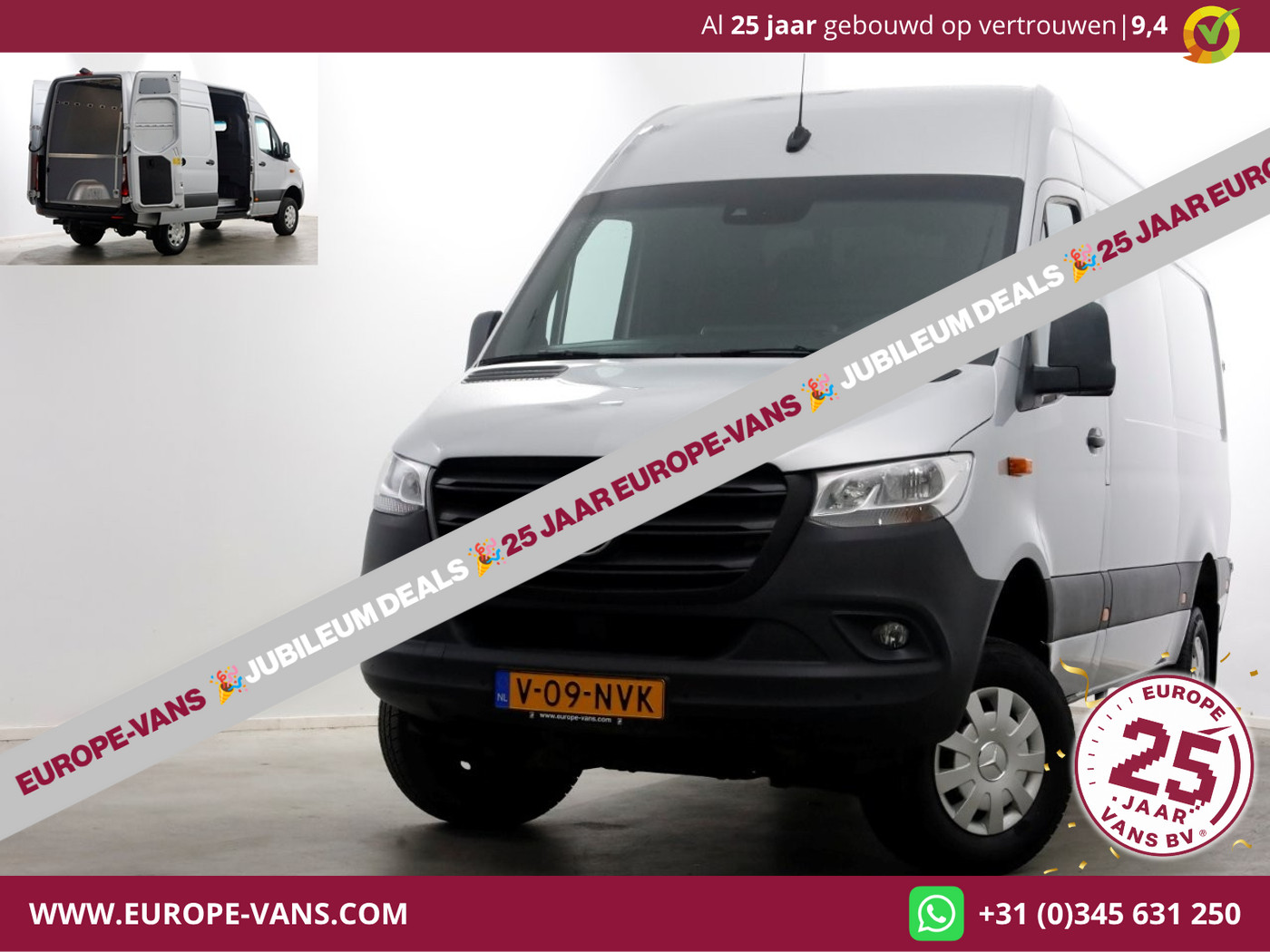 Mercedes-Benz Sprinter 316 CDI 163pk E6 L2H2 4x4 ZG1 Airco/Navi/Camera 12-2019 2019 - voorkant