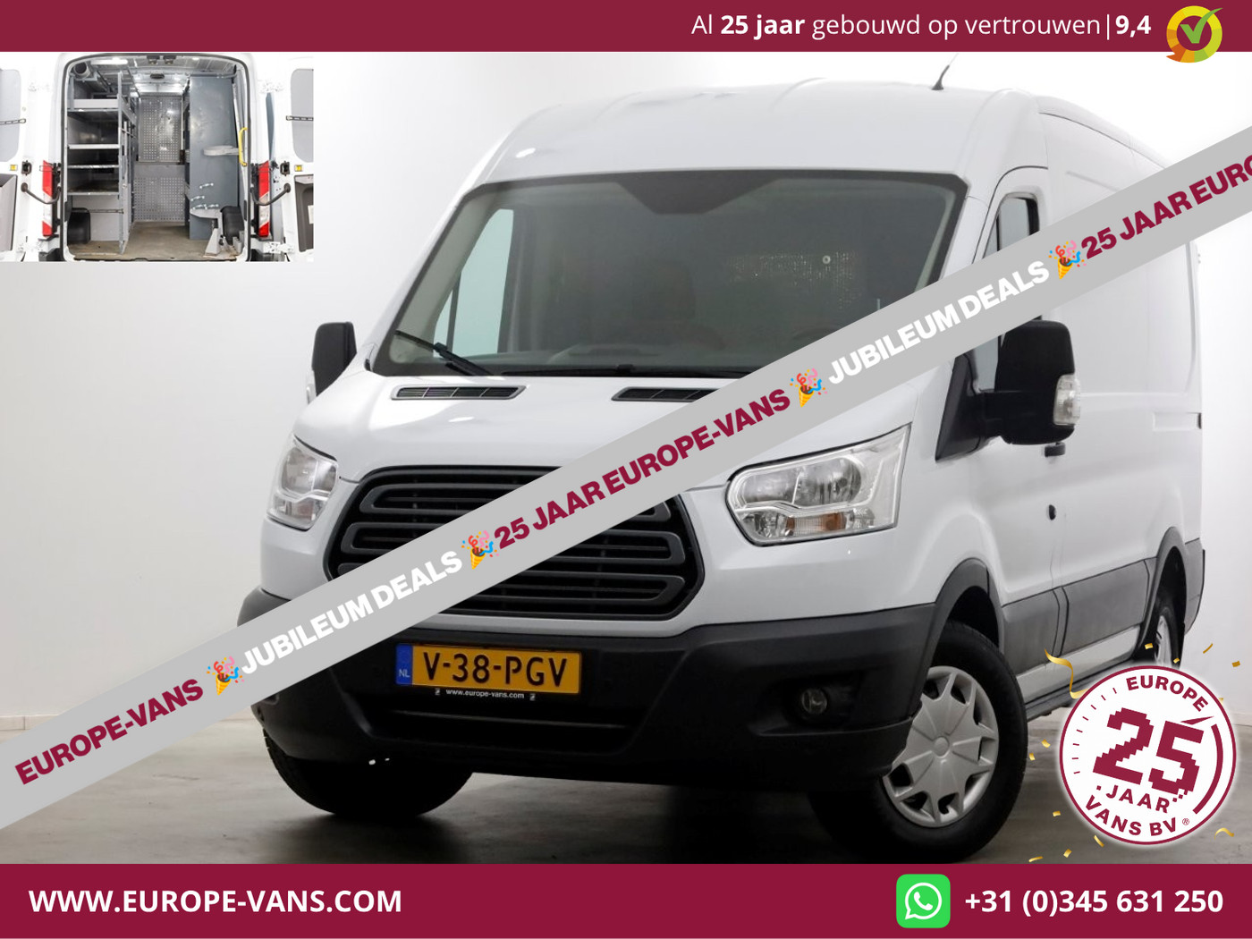 Ford Transit 350 2.0 TDCI 130pk E6 L2H2 Trend Airco/Navi/Inrichting 04-2018 2018 - voorkant