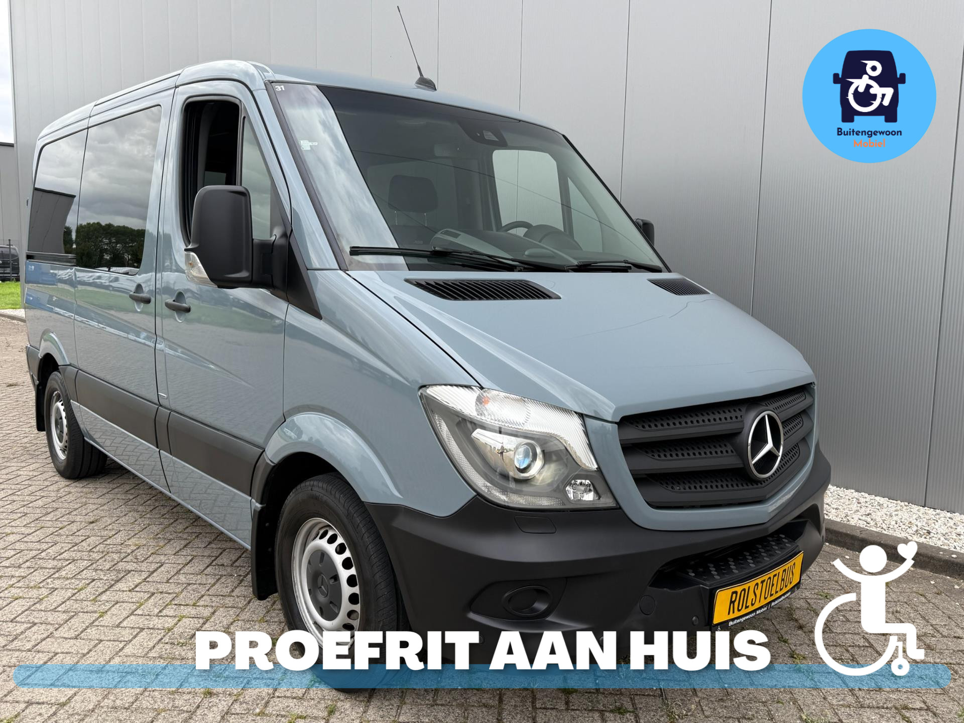 Mercedes-Benz Sprinter Rolstoelbus Meerijder/Zelfrijder Airco Automaat 2017 - voorkant