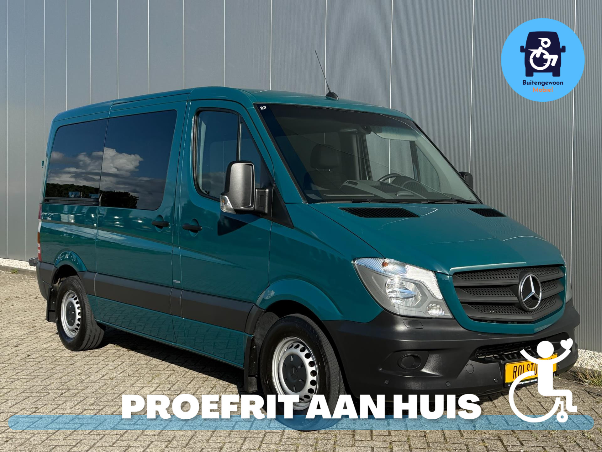 Mercedes-Benz Sprinter Rolstoelbus Rolstoel Voorin (Airco) Automaat Als Nieuw 2016 - voorkant