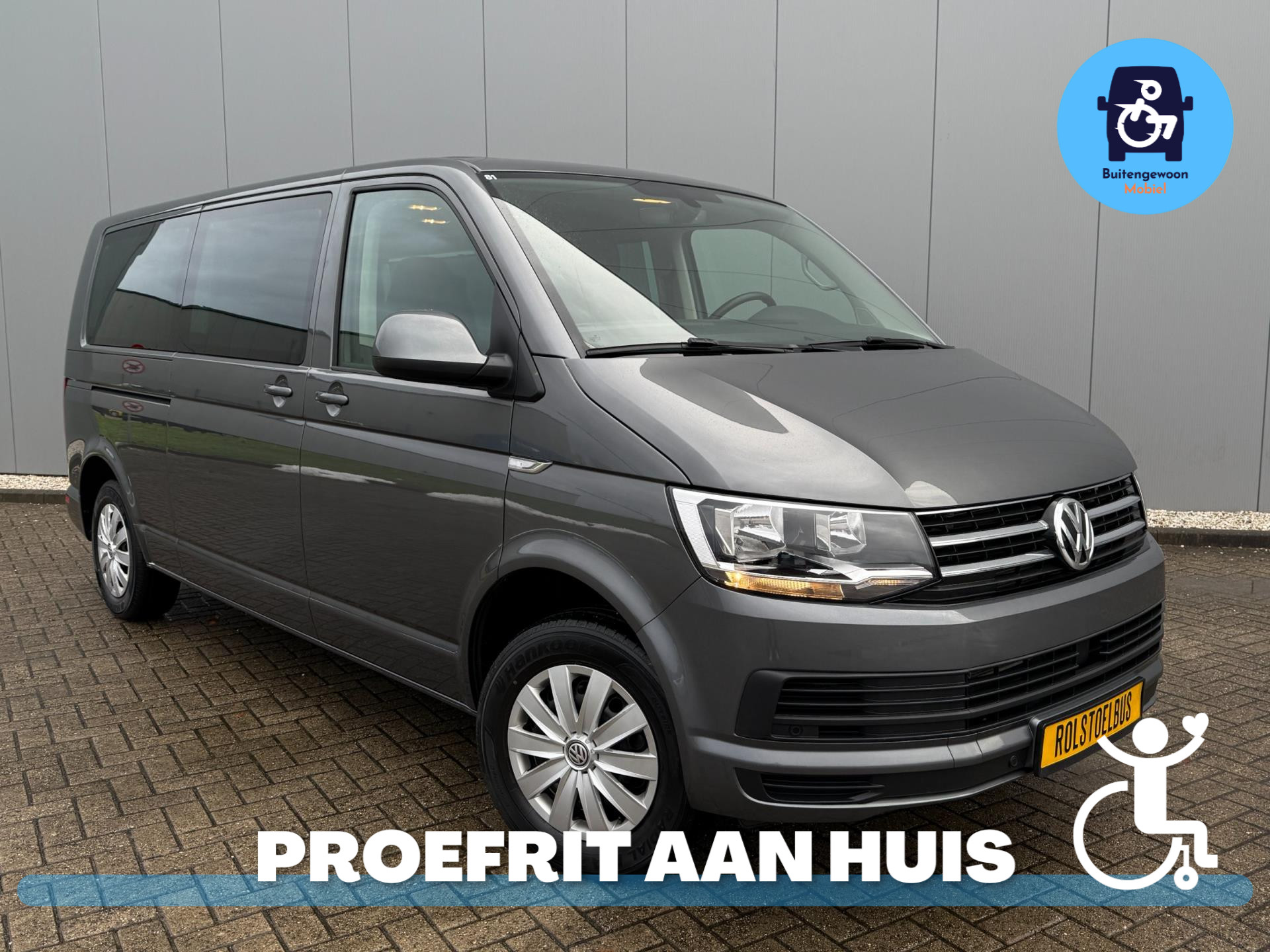 Volkswagen Transporter Multivan Caravelle Rolstoelbus ZELFRIJDER Handgas DAHL 2018 - voorkant