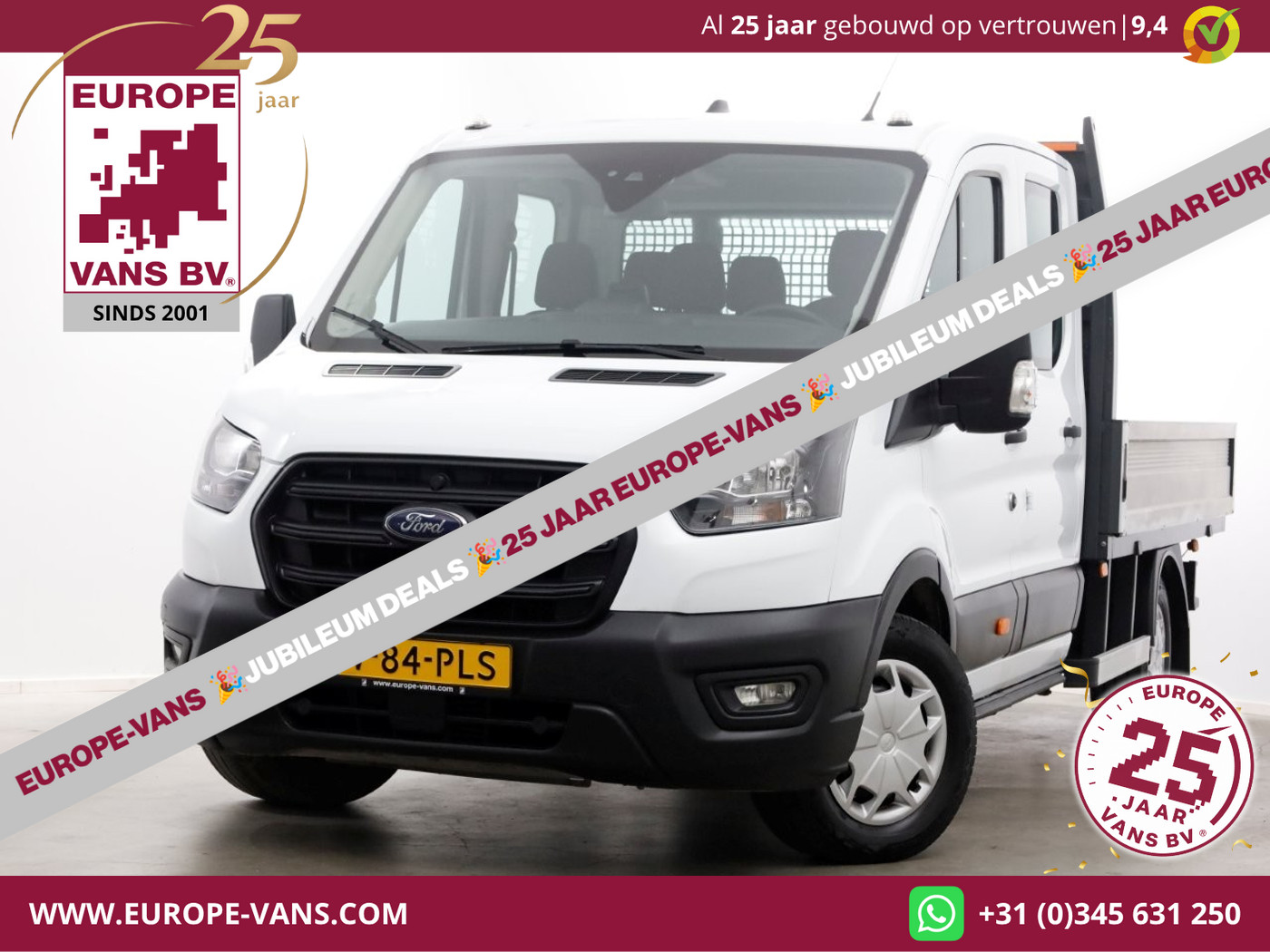 Ford Transit 350 2.0 TDCI 130pk Trend L3 D.C. Open Laadbak 01-2023 2023 - voorkant