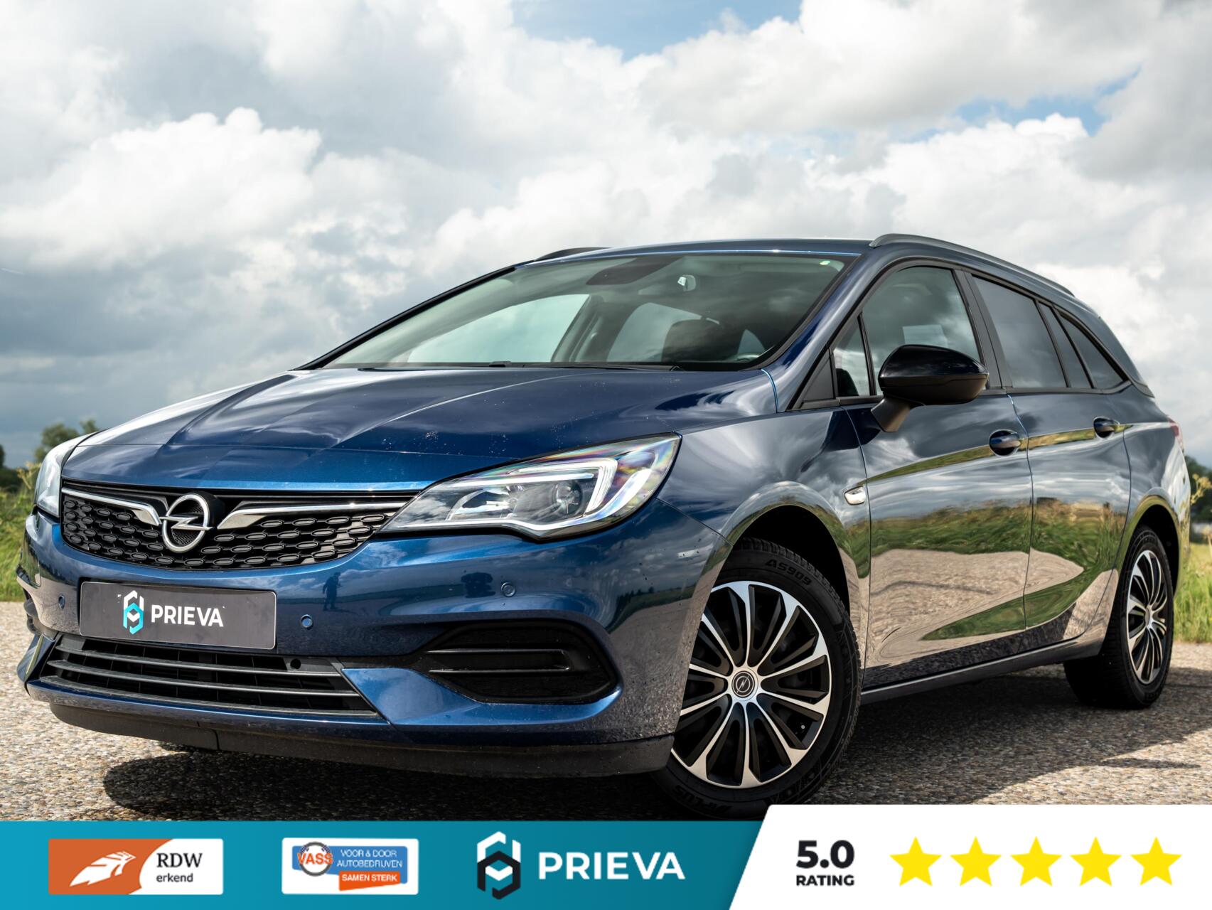 Opel Astra Sports Tourer 1.2 Turbo | Stoelverwarming | Trekhaak | Dealer | Apple/Android 2021 - voorkant