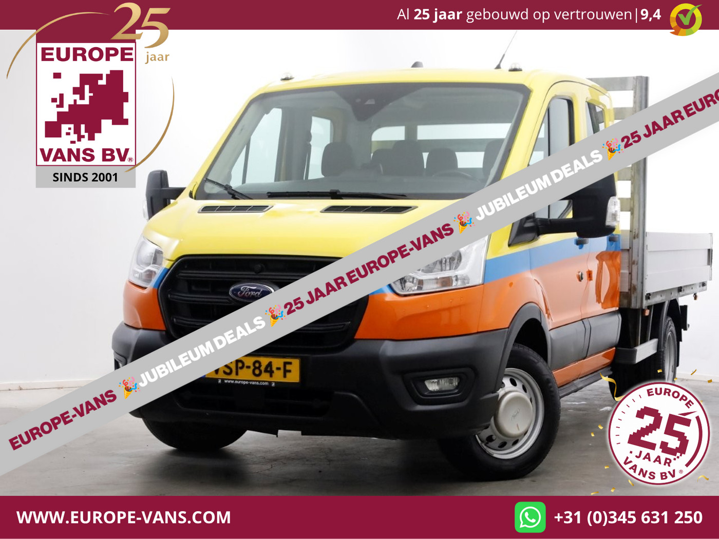 Ford Transit 350 2.0 TDCI 130pk D.C. Trend Open Laadbak Trekhaak 3000kg 08-2022 2022 - voorkant