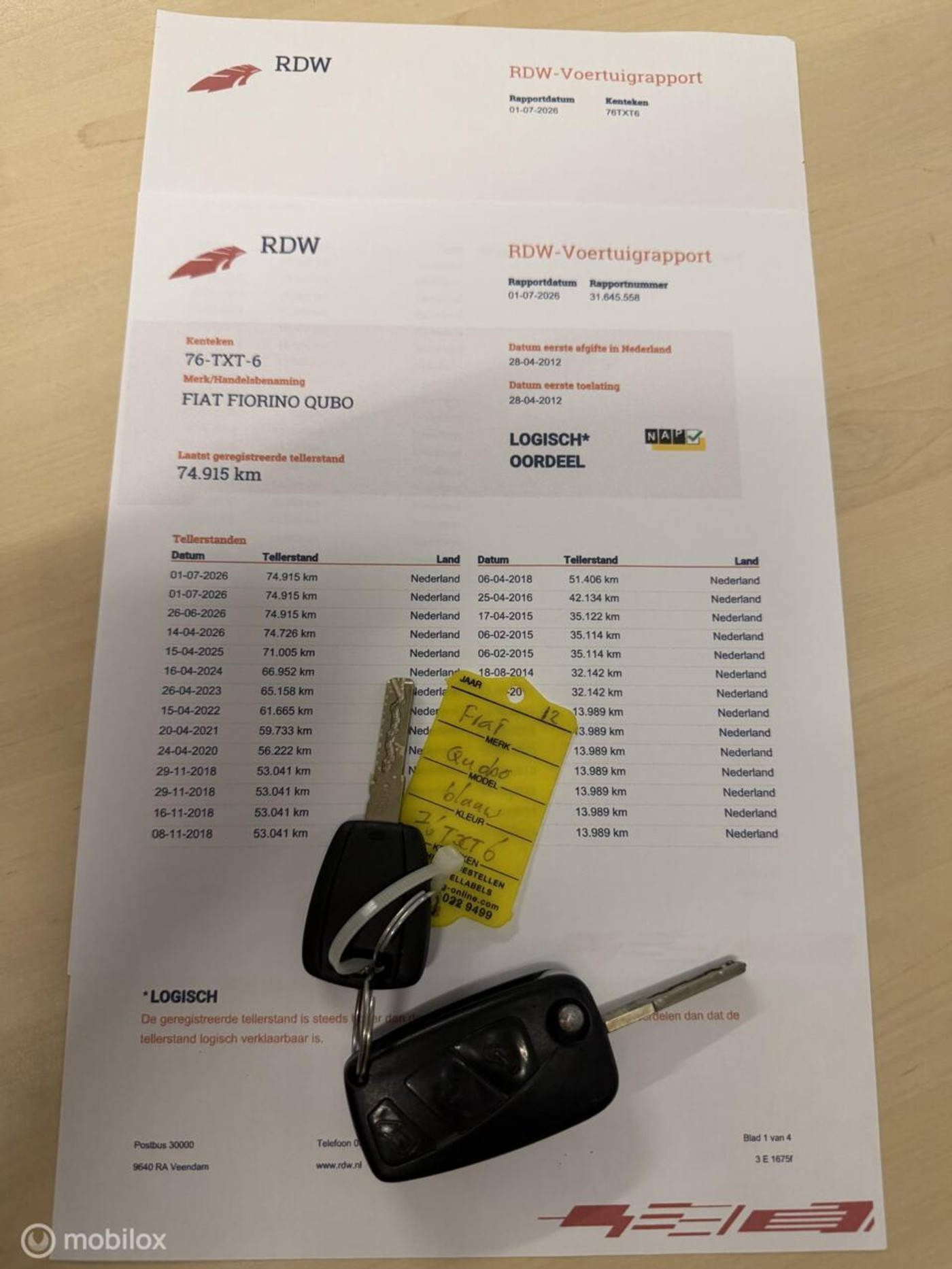 Foto van Fiat Fiorino Qubo