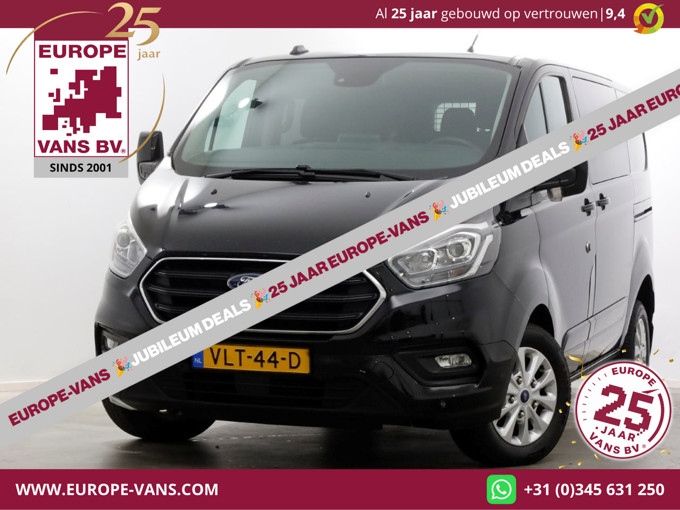 Ford Transit Custom 2.0 TDCI 130pk L1H1 Automaat D.C. Limited Airco/Navi/2x Schuifdeur 10-2021 2021 - voorkant