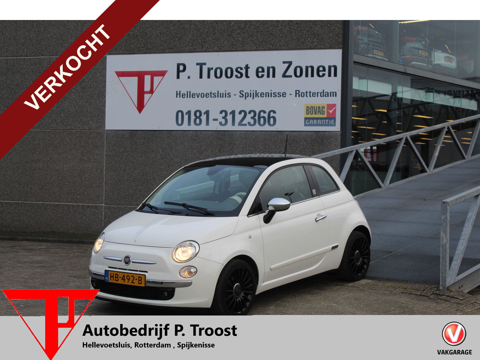 Fiat 500 0.9 TwinAir Turbo Rivièra Maison Panoramadak/Lederen bekleding/Climate control/Licht metalen velgen/Bluetooth 2015 - voorkant