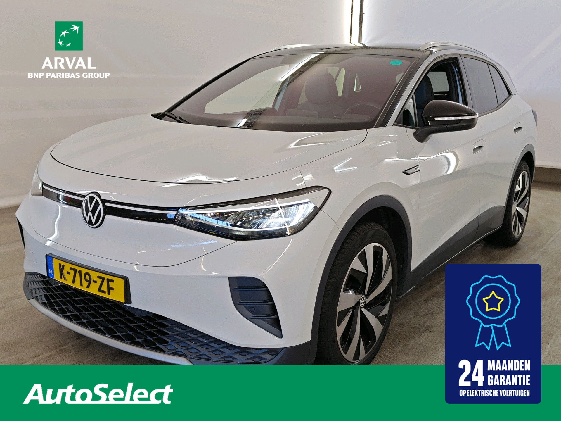 Volkswagen Id.4 Pro 150 KW 77 kWh 204pk First | SOH 87% | Trekhaak | Warmtepomp | CarPlay | Stoelverwarming | Half Leder | Camera | PDC | 20" 2021 - voorkant