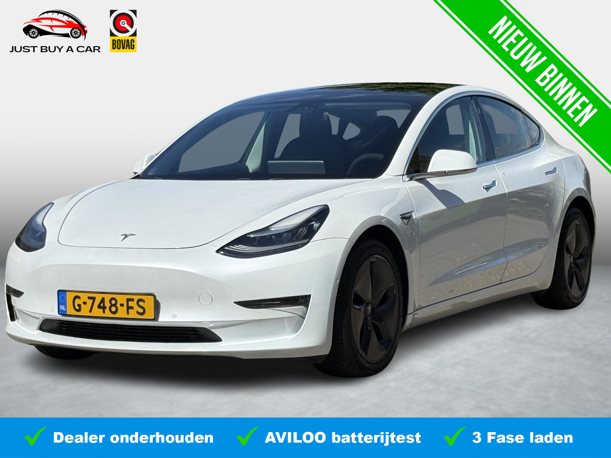 Tesla Model 3 Long Range AWD 75 kWh 2019 - voorkant