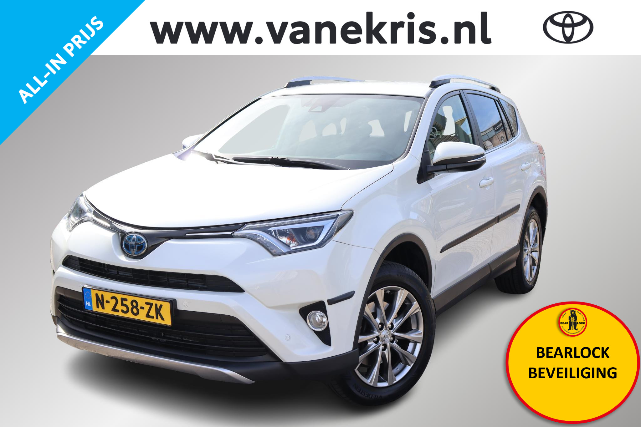 Toyota Toyota Rav4 2.5 Hybrid AWD Executive, Beige Leder, Bearlock 2017 - voorkant