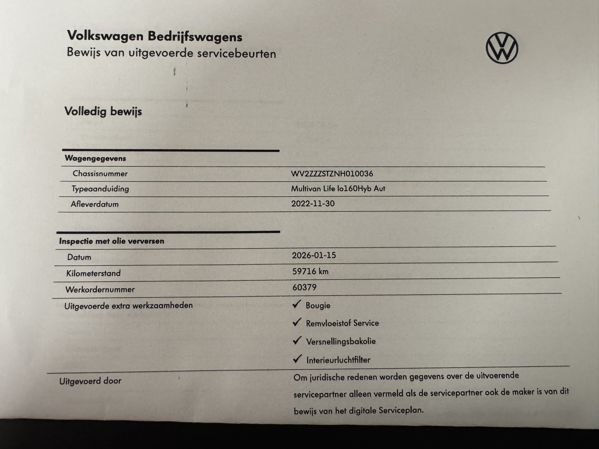 Foto van Volkswagen Multivan