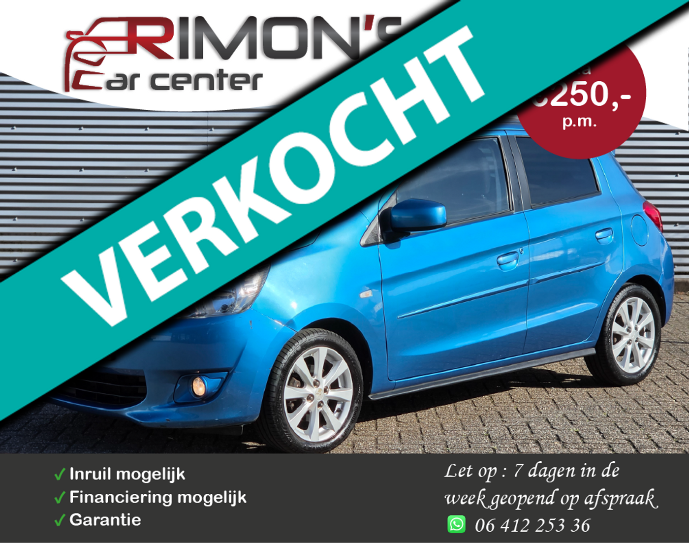 Mitsubishi Mitsubishi Space Star 1.2 Intense+ Keyless Entry Airco 2013 - voorkant