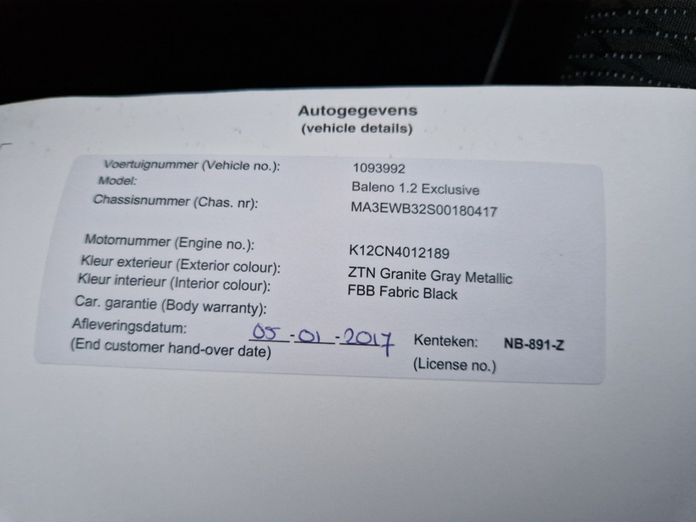 Foto van Suzuki Baleno