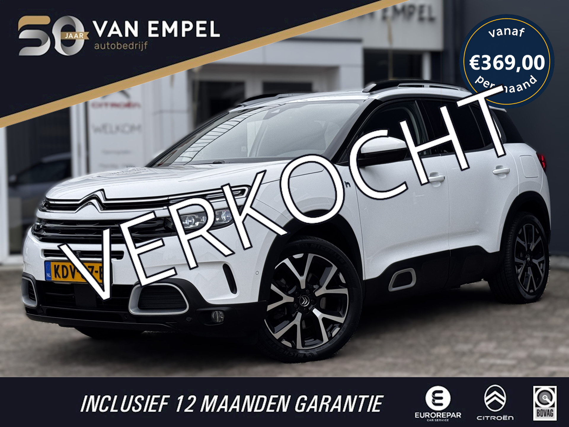 Citroen C5 Aircross 1.6 Plug-in Hybrid 225 Shine | Leder | 360 Camera | Stoelverwarming | Virtual Cockpit | 2021 - voorkant