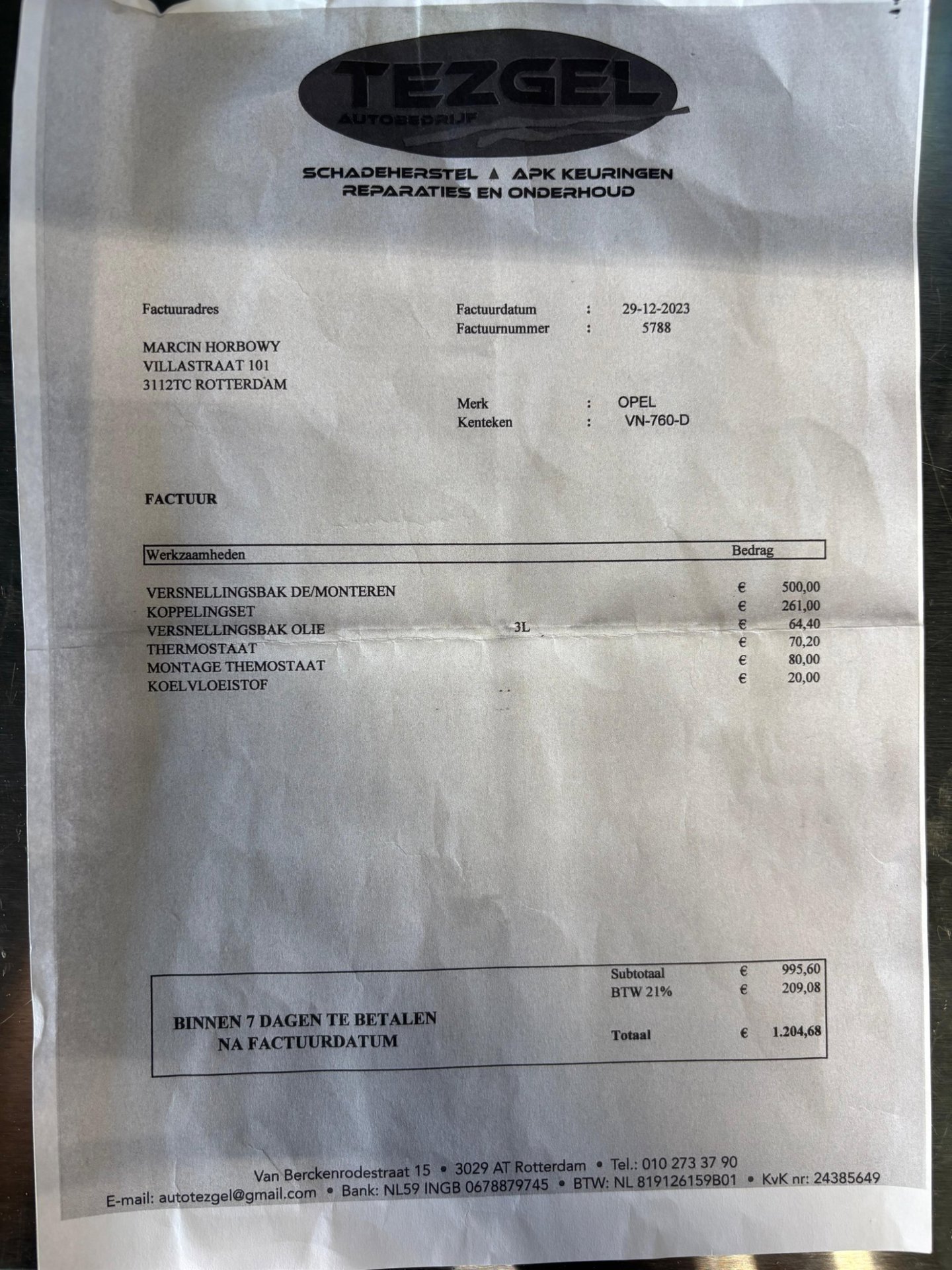 Foto van Opel Vivaro