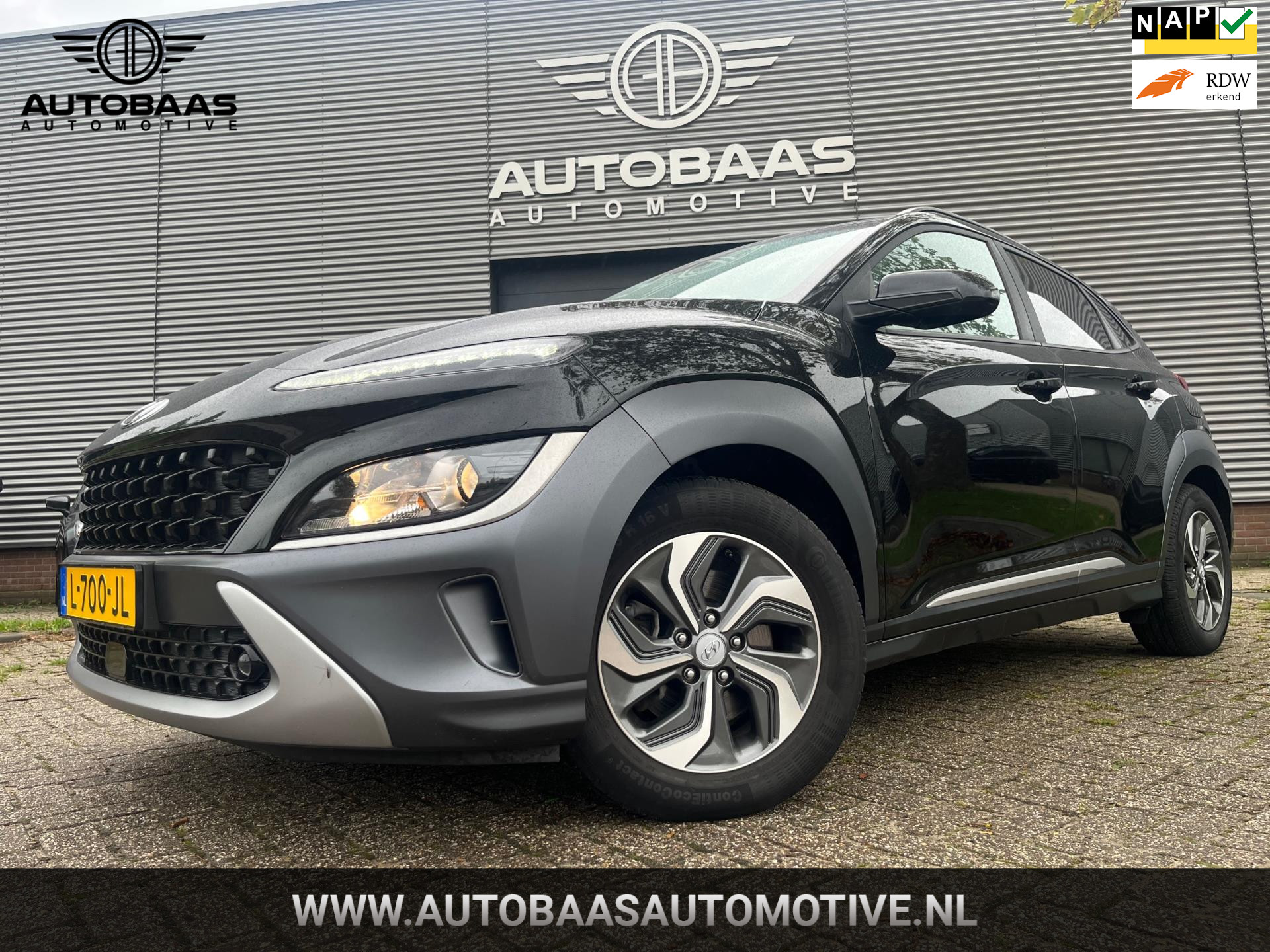 Hyundai Kona 1.6 GDI HEV Fashion AUTOMAAT **APK 07-2027** NL-AUTO+NAP+1EIG+NAVI+TREKHAAK+CAMERA+DIGI DASH+CLIMATE CONTROL+INCL BTW 2021 - voorkant