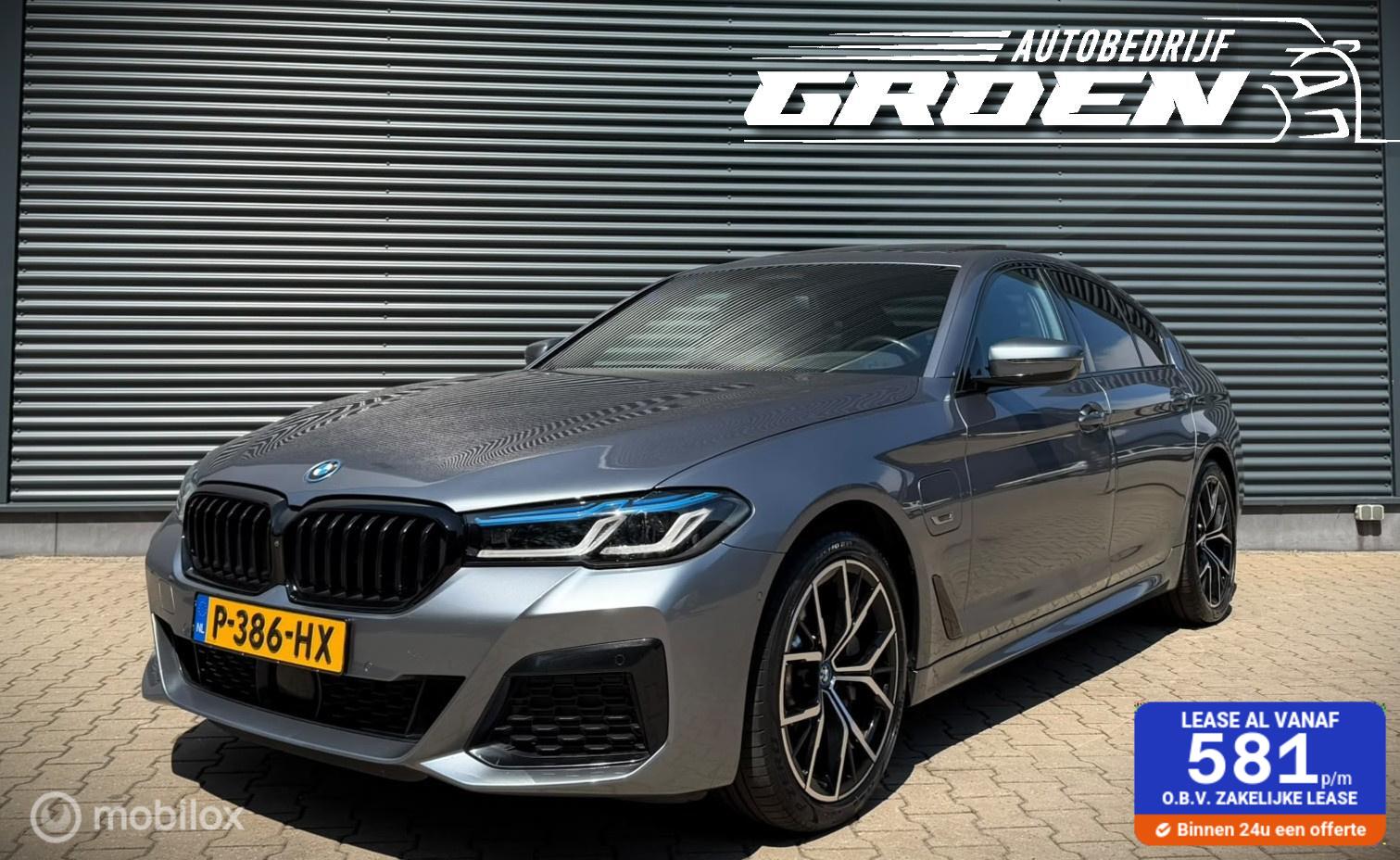 BMW 5-serie 530e Bns Ed. Plus M-Sport Laser Pano Soh 95% 360 Camera Schuifdak Trekhaak 2022 - voorkant