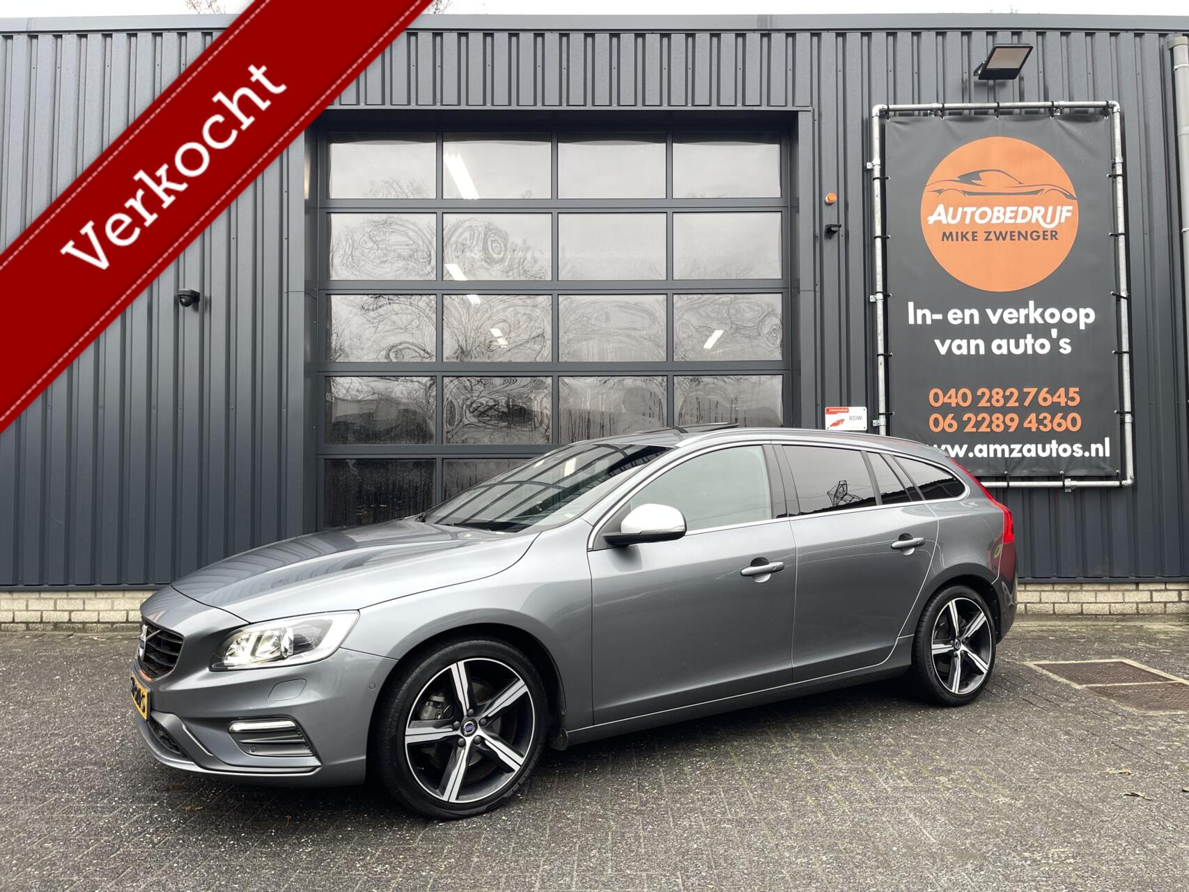 Volvo V60 2.0 T4 R-Design AUT. SCHUIFDAK|LEER|TREKHAAK|CAMERA|STOELVERWARMING 2018 - voorkant