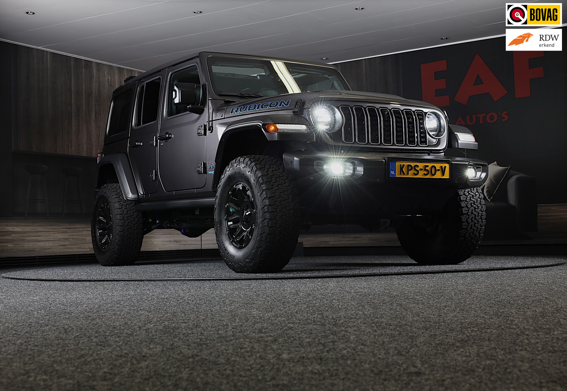 Jeep Wrangler Unlimited 4xe 380 RUBICON Sky One Touch / Verhoogd / 360 Camera / Leder / Acc / Leder / Navi / Led / Pdc / 17 Inch 2021 - voorkant