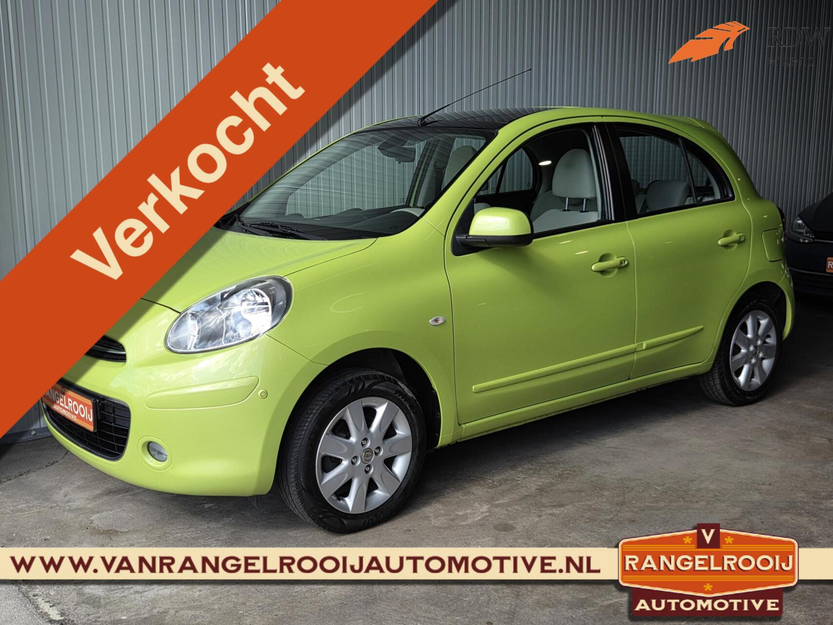 Nissan Nissan Micra 1.2 Tekna, pano, keyless, stoelverw., clima, cruise, 15" lmv 2012 - voorkant