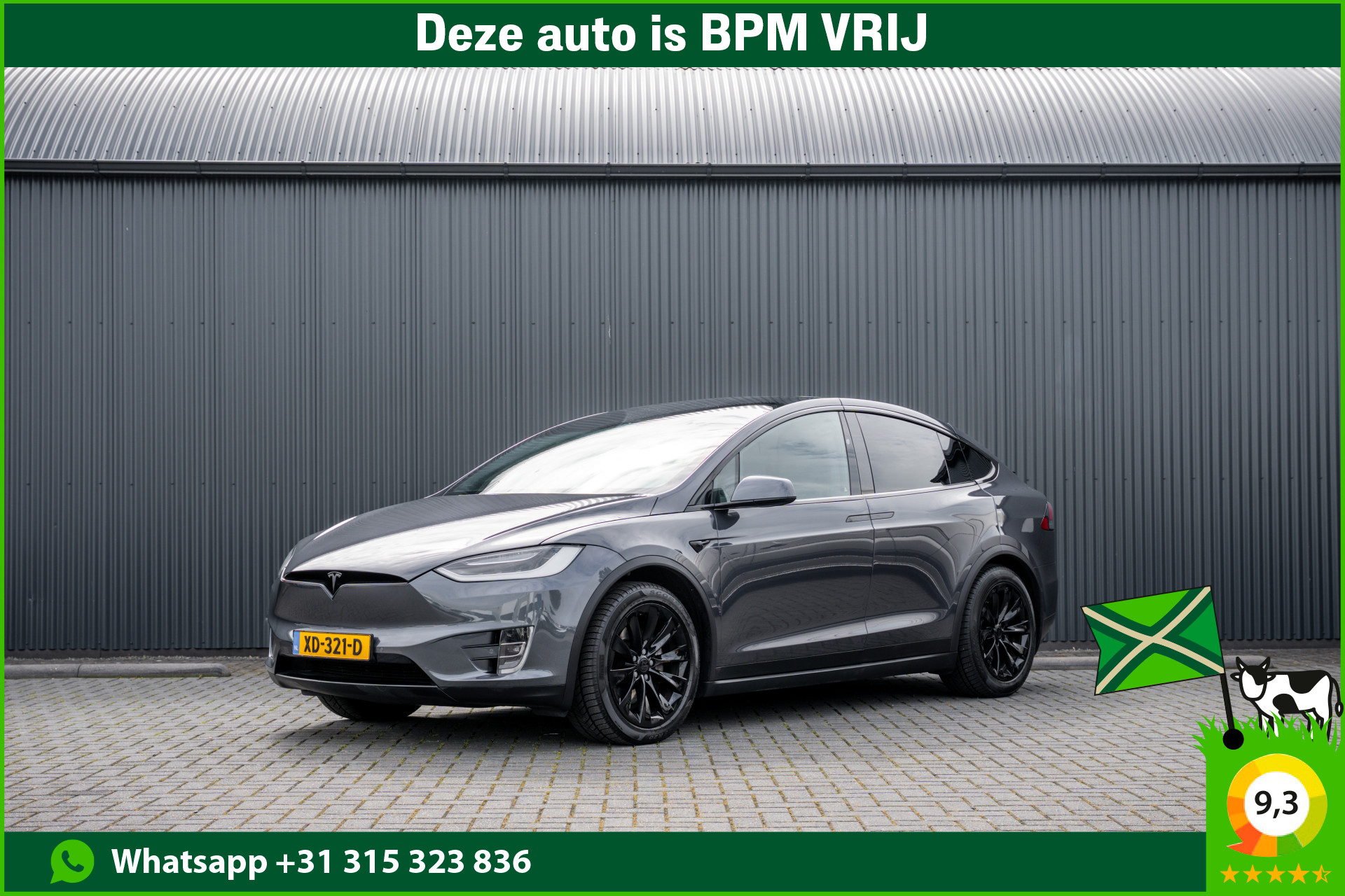 Tesla Model X 100D AWD | 525 PK | 7-Zits | Camera | PDC | Falcon Doors | Premium Connectivity 2018 - voorkant