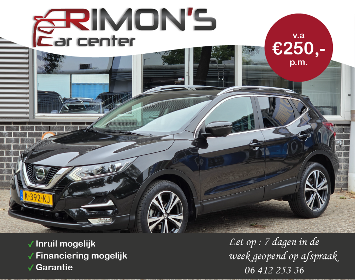 Nissan Nissan Qashqai 1.2 Tekna Aut 360 Camera Navi Leder Pano 2018 - voorkant
