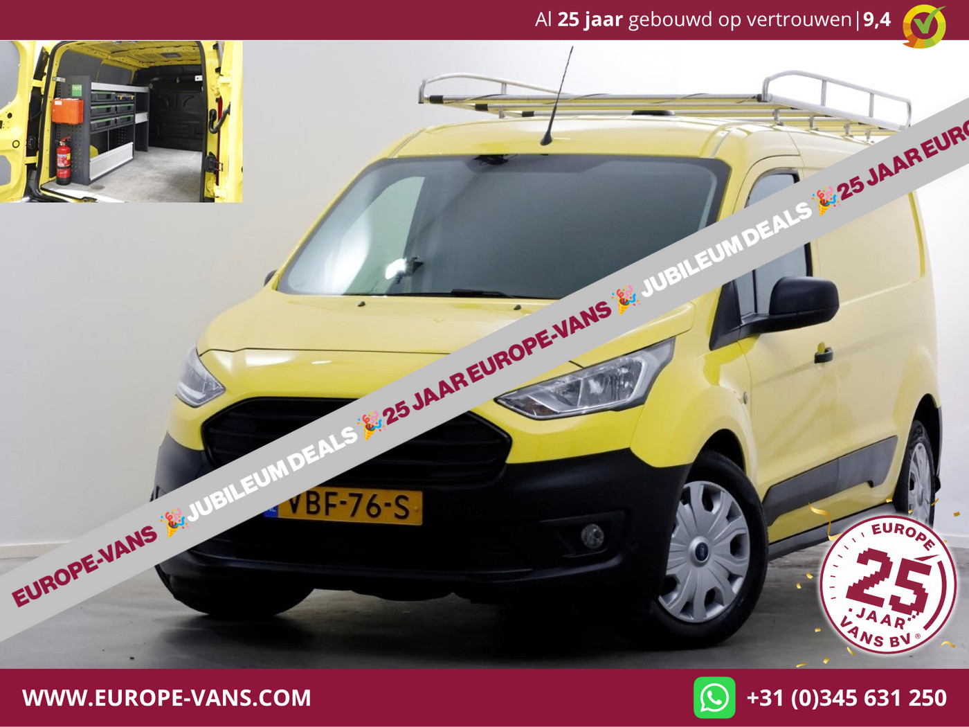 Ford Transit Connect 1.5 EcoBlue 100pk L2 Airco/Inrichting/Imperiaal 07-2019 2019 - voorkant