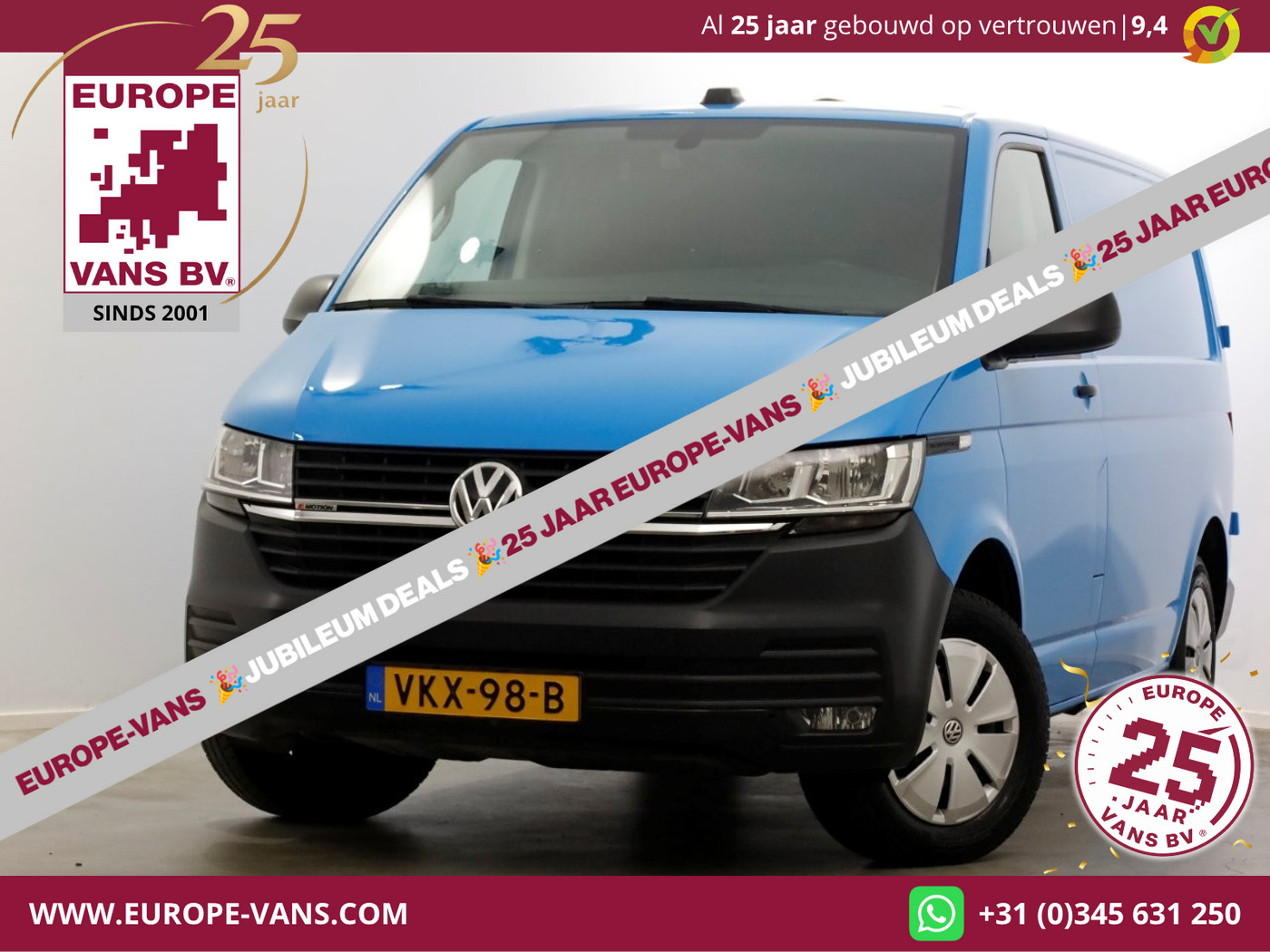 Volkswagen Transporter T6.1 2.0 TDI 150pk L1H1 DSG-Automaat 4Motion 4x4+Sperdiff. Airco/Navi/Camera 08-2021 2021 - voorkant