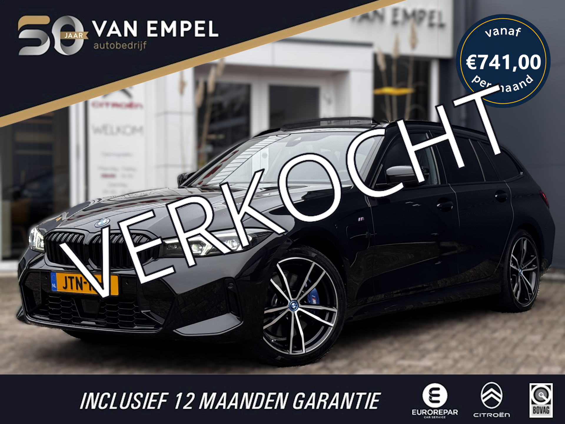 BMW 330e xDrive 330e xDrive M-Sport | Pano | M-Kuipstoelen + Leder + Memory | Laser | HUD | LCI Curved Wide display | 2023 - voorkant