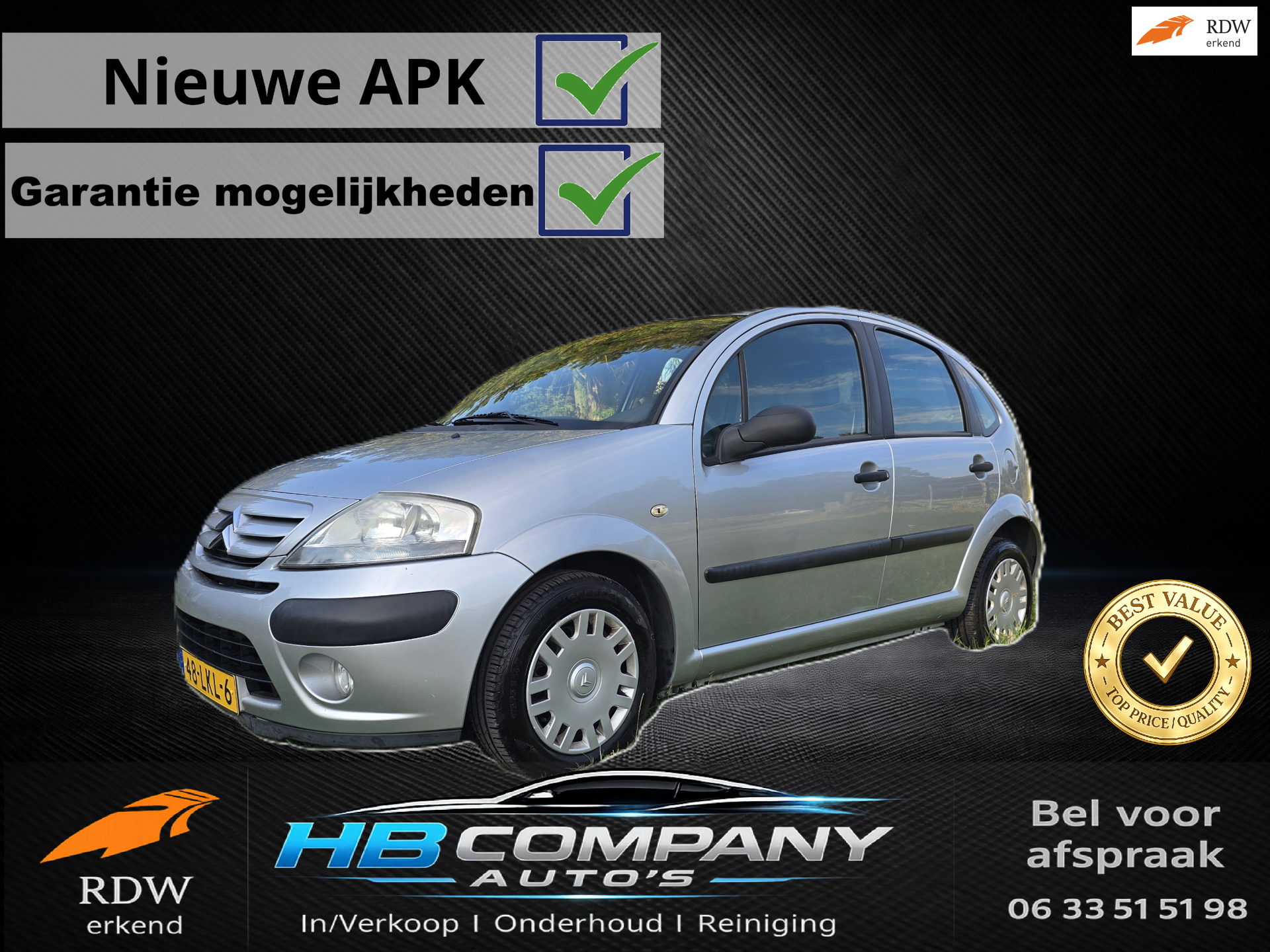 Citroen C3 1.1i Ligne Séduction | Airco clima | Nieuwe APK | Onderhouden 2008 - voorkant