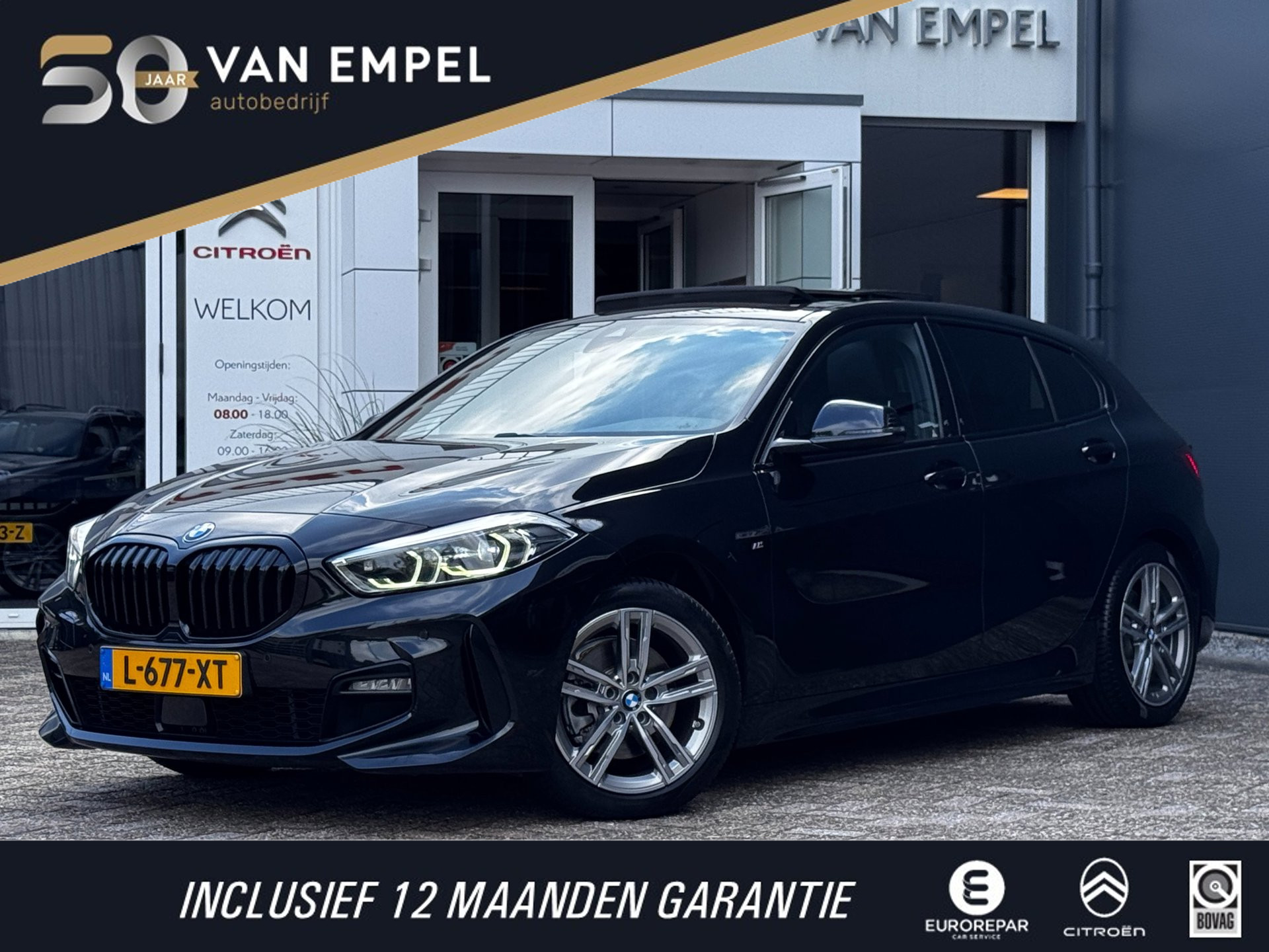 BMW 118i 118i M-Sport | Pano | NL-Auto | Leder + Sportstoelen | Camera | Stoelverwarming 2021 - voorkant
