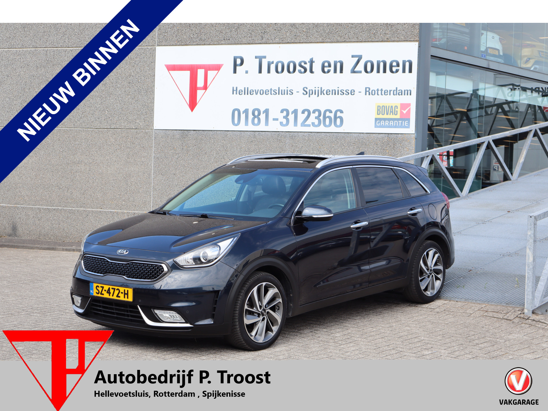 Kia Niro 1.6 GDi Hybrid Design Edition Panoramadak! Apple carplay/Achteruitrijcamera/Stoelverwarming/Stuurverwarming/Parkeersenosren 2018 - voorkant