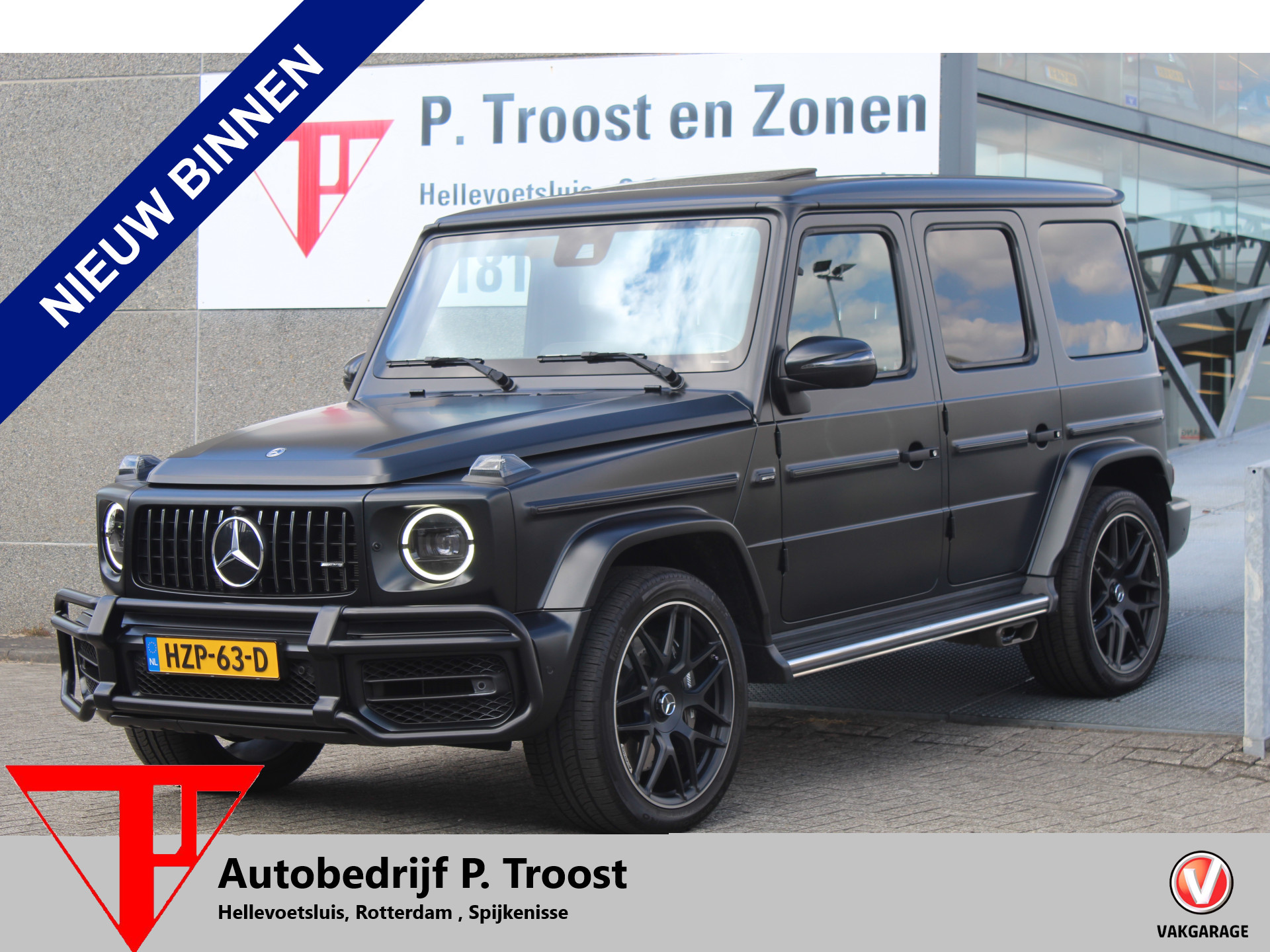Mercedes-Benz AMG G 63 63 AMG Manufaktur/Night pakket/Magno matt/Panoramadak/Burmester/Sfeerverlichting/Entertainment schermen/Akrapović/AMG active ride control/Elektrisch verstelbare stoelen met memory + massage/Stoel verwarming + koeling/360° camera/voorruitverwarming/IWC/Ala 2022 - voorkant