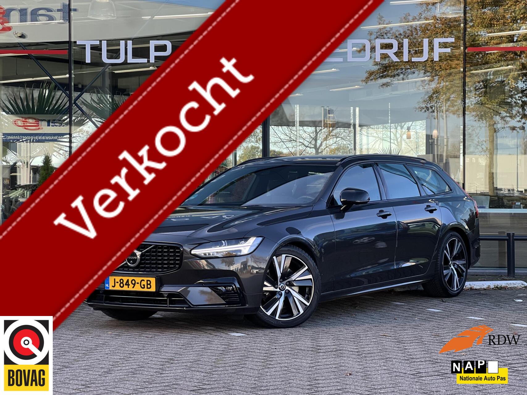 Volvo V90 2.0 B5 R-Design Leder Dak HUD H&K Trekhaak NAP 2020 - voorkant