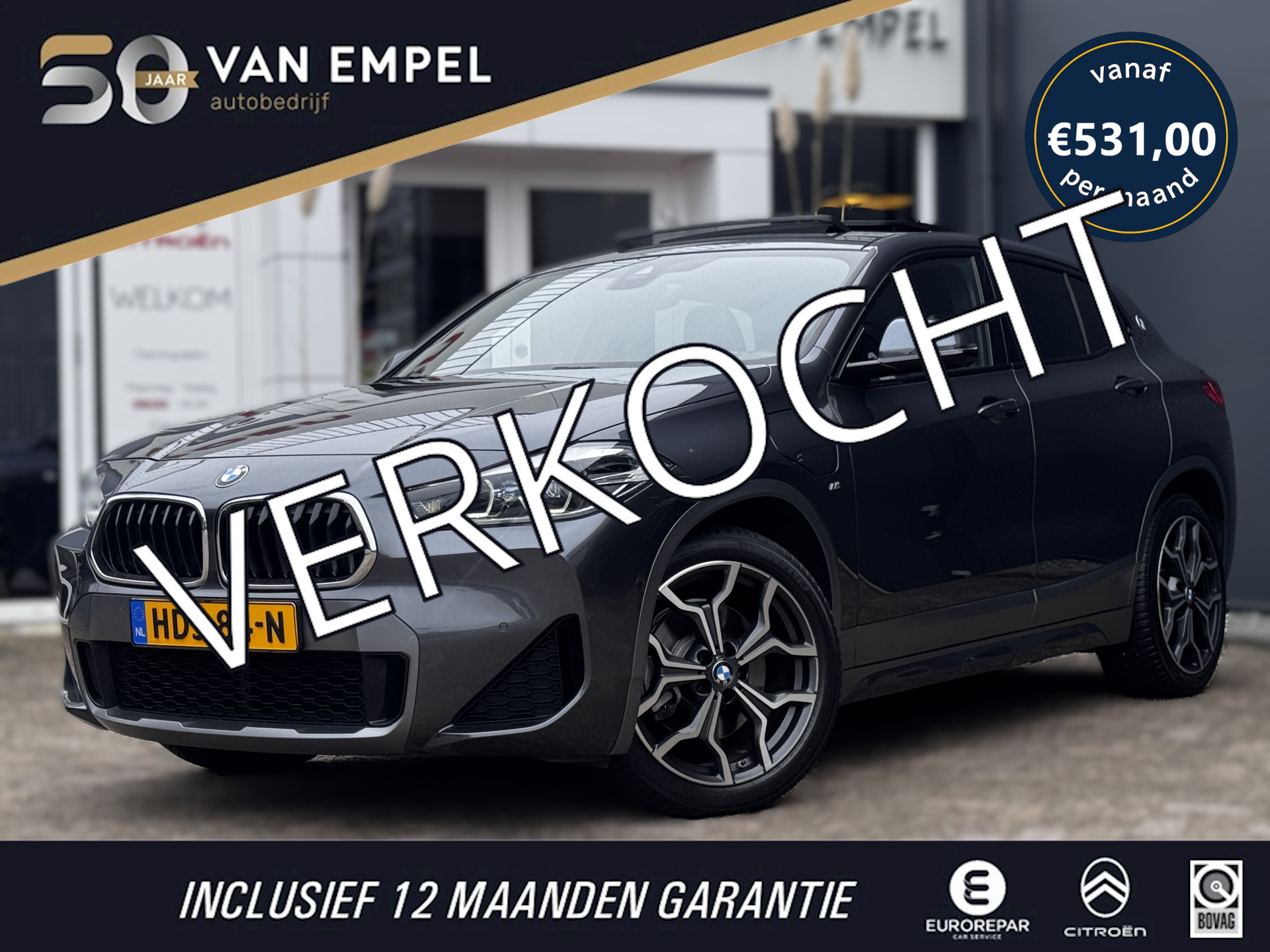 BMW X2 Xdrive25e XDrive25e High Executive M-Pakket | Schuif-Kantel dak | Memory | Camera | Stoelverwarming | Elek. Achterklep 2021 - voorkant