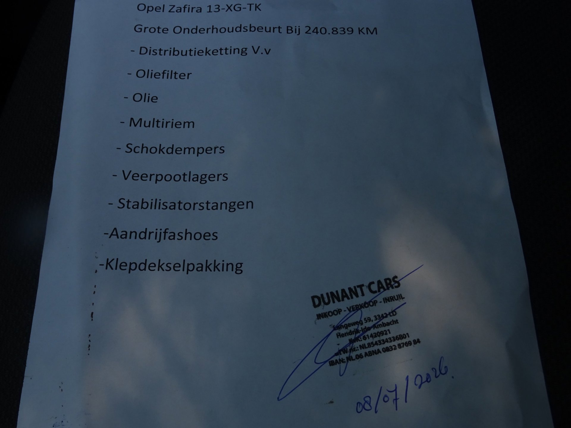 Foto van Opel Zafira