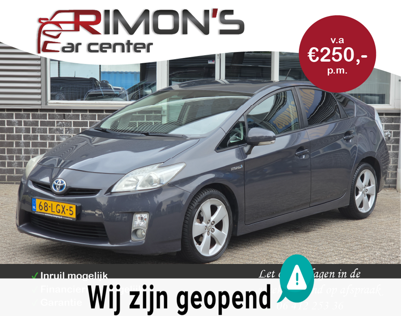 Toyota Toyota Prius 1.8 Aspiration Head-up Navi Pdc 1 Ste Eigenaar Apk 08-2027 2010 - voorkant