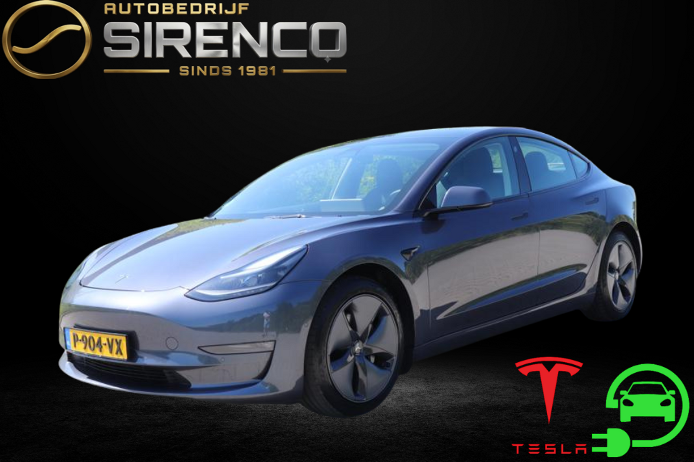 Tesla Model 3 Long Range AWD 75 kWh |autopilot + | nieuw model | leder | stuur + stoelverwarming met memory | trekhaak | 2021 - voorkant