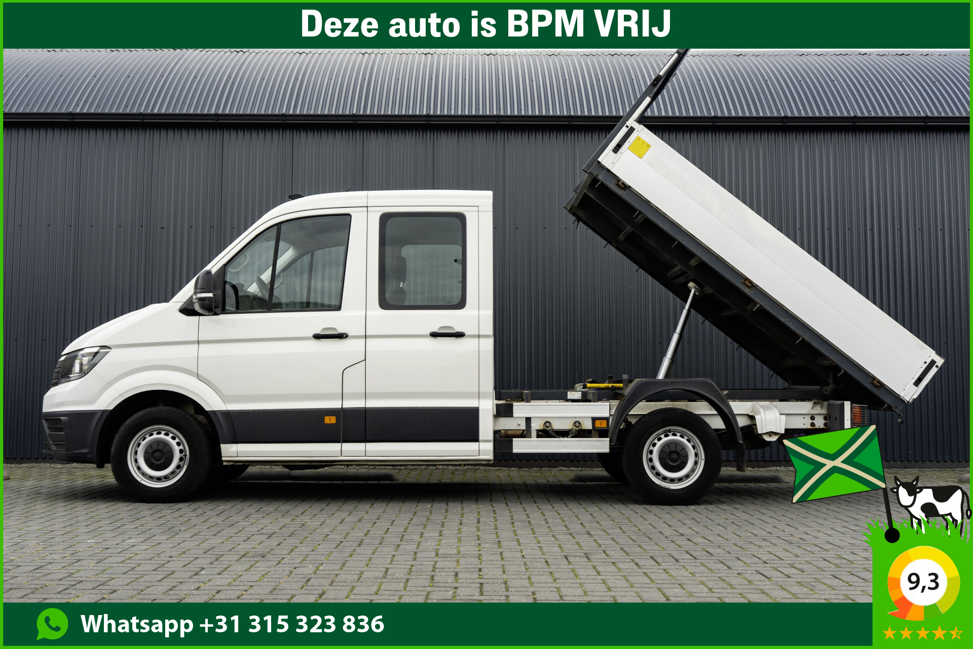 Volkswagen Crafter 35 2.0 TDI | Kipper | DC | 6-Zits | Cruise | Airco | Euro 6 2018 - voorkant