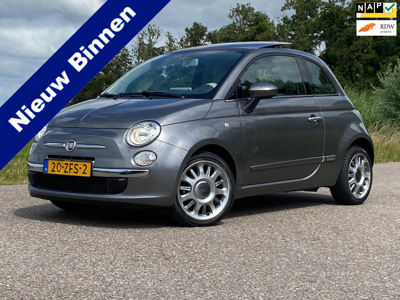 Fiat 500 0.9 TwinAir Lounge✅️Pano✅️Airco✅️Apk 2012 - voorkant