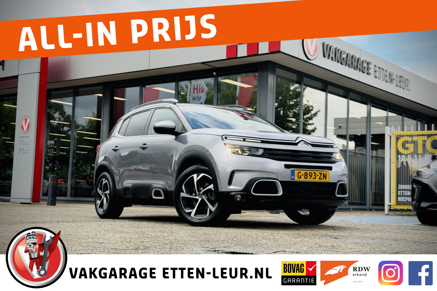 Citroen C5 Aircross 1.2 130PK | TREKHAAK | CAMERA | CARPLAY + ANDROID 2019 - voorkant