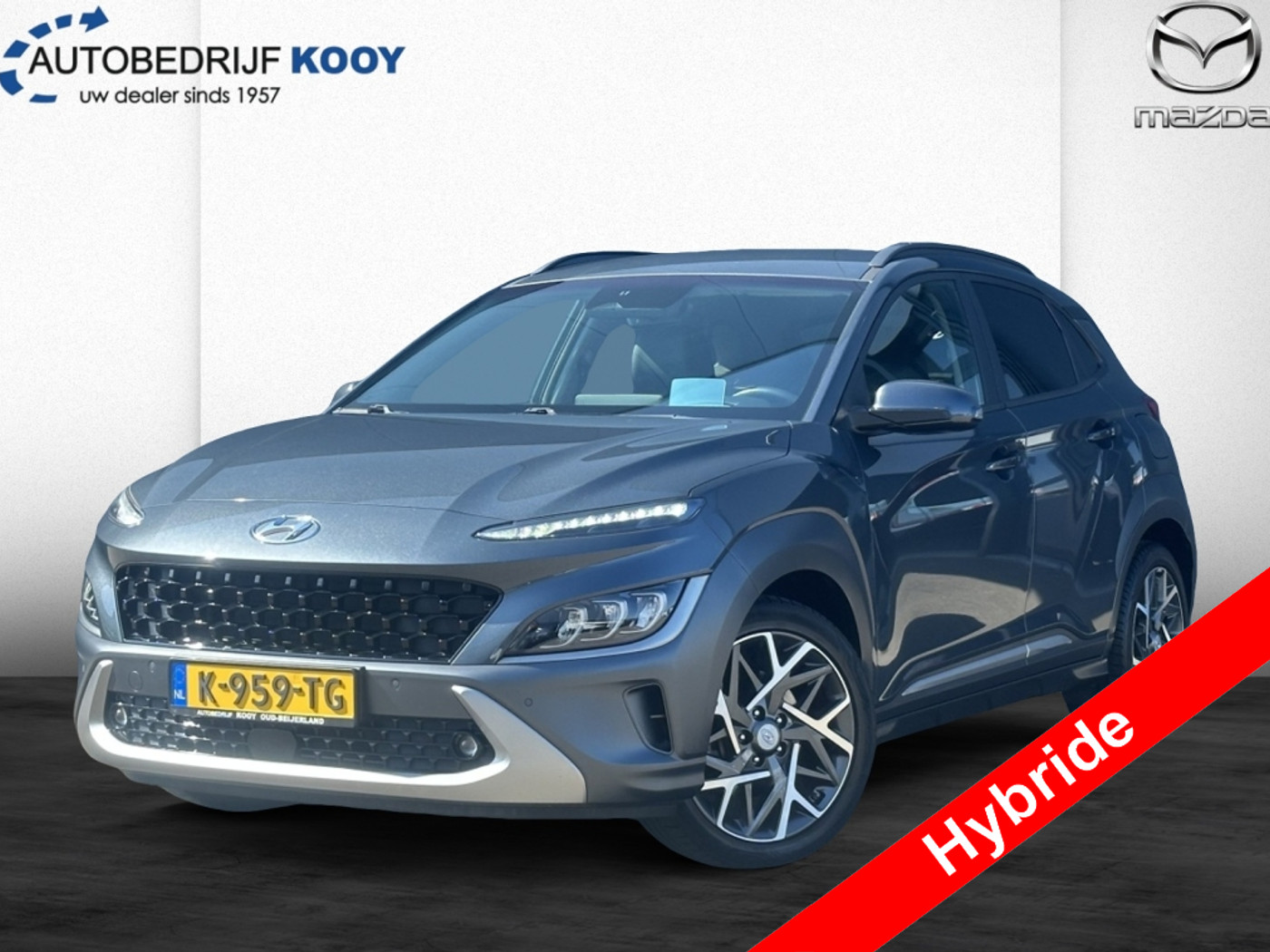 Hyundai Kona 1.6 GDI HEV Premium / Leer / Zeer rijk uitgerust / NL Auto 2021 - voorkant