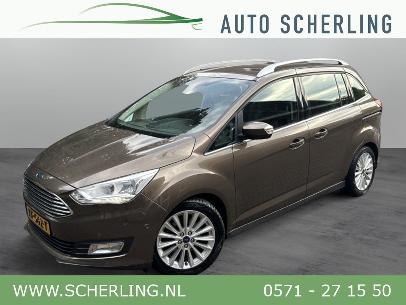 Ford Grand C-max 1.0 125pk Titanium Navi, Clima, Trekhaak 2016 - voorkant